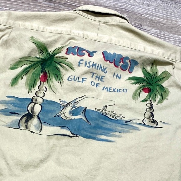 Polo Ralph Lauren Other - Polo Ralph Lauren Shirt Mens L Tan Key West Fishing Graphic Safari Twill Casual